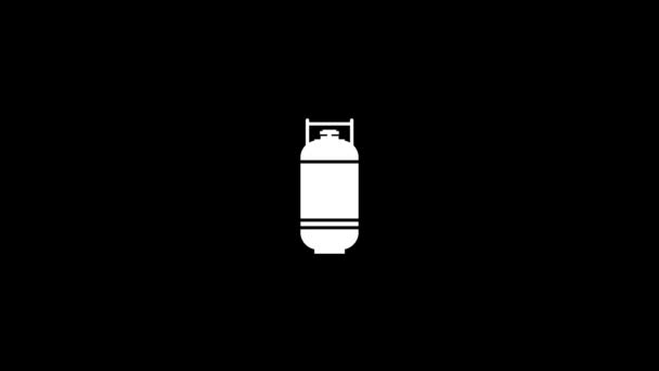 Glitch icono de la bolsa de gas sobre fondo negro. — Vídeo de stock