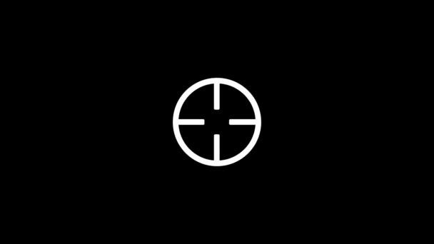 Glitch icona vista arma su sfondo nero. — Video Stock