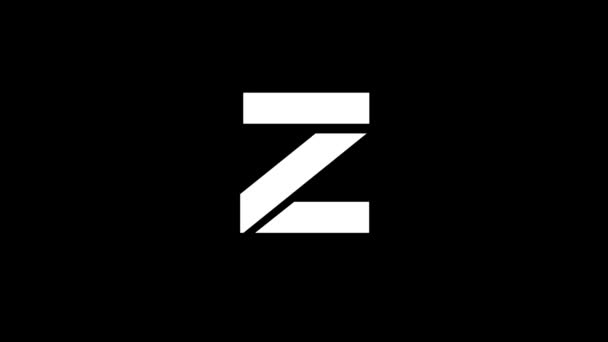 Глюк літери Z значок на чорному фоні . — стокове відео