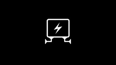 Siyah zemin üzerinde beyaz bir elektrik kalkanı resmi.