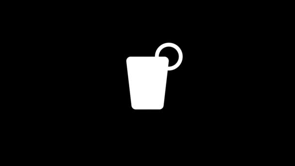 Weißes Bild von Cocktail auf schwarzem Hintergrund. — Stockvideo