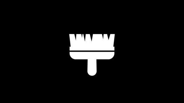 Imagem branca da escova em um fundo preto. — Vídeo de Stock