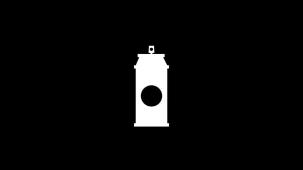 Белая фотография баллончика на черном фоне. — стоковое видео