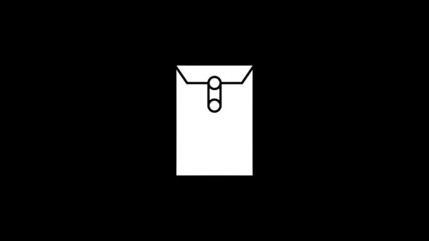 Weißes Bild des Briefes auf schwarzem Hintergrund. — Stockvideo