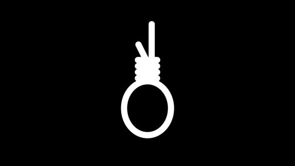 黒い背景に吊るされた輪の白い写真. — ストック動画