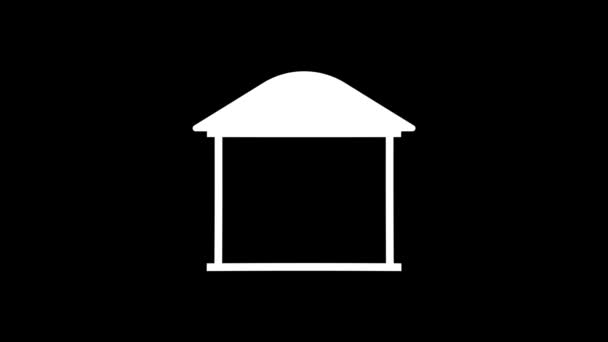 Imagem branca do armazém vazio em um fundo preto. — Vídeo de Stock