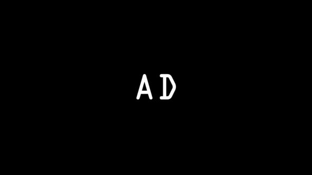 White picture of ad on a black background. — Stock Video