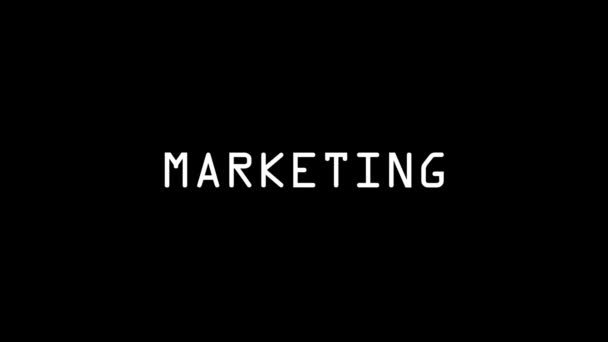 Image blanche du marketing sur fond noir. — Video