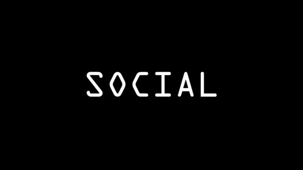 White picture of social on a black background. — Stock Video