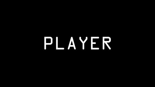 Weißes Bild des Spielers auf schwarzem Hintergrund. — Stockvideo