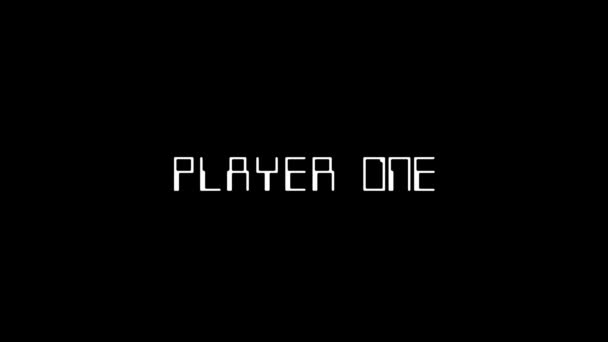 Immagine bianca del giocatore uno su uno sfondo nero. — Video Stock