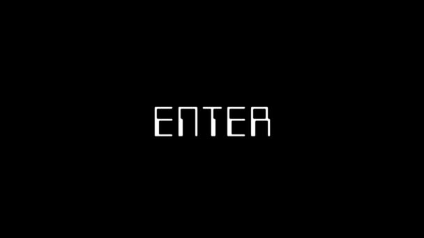 White picture of enter on a black background. — Stock Video