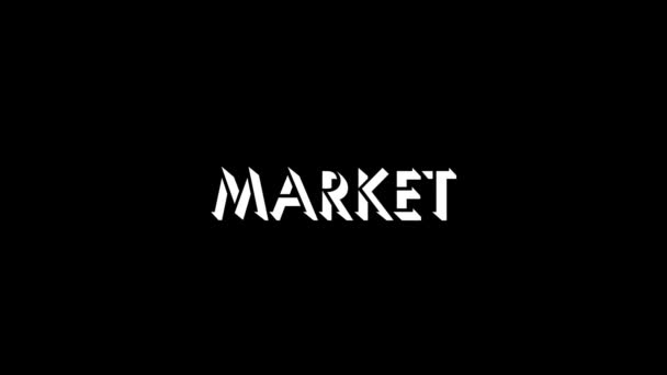 Vit bild av marknaden på en svart bakgrund. — Stockvideo