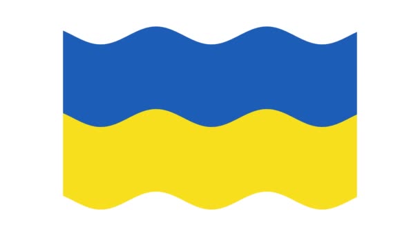 Drapeau ukrainien déployé sur fond blanc. — Video