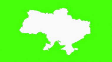 Yeşil arka planda siyah çizgili Ukrayna 'nın beyaz haritası. Yeşil arkaplan Ukrayna bayrağı ile değiştirildi. silinecek yeşil arkaplan.