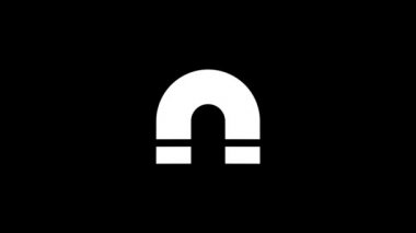 Siyah arkaplanda beyaz mıknatıs resmi.