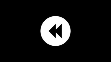 Siyah arkaplanda geri sarma düğmesinin beyaz resmi.