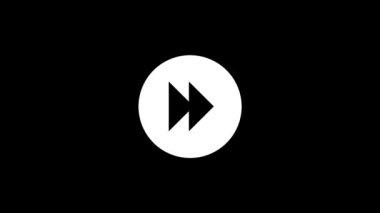 Siyah arkaplanda ileri sarma düğmesinin beyaz resmi.