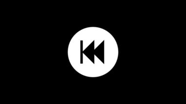 Siyah arkaplanda geri sarma düğmesinin beyaz resmi.