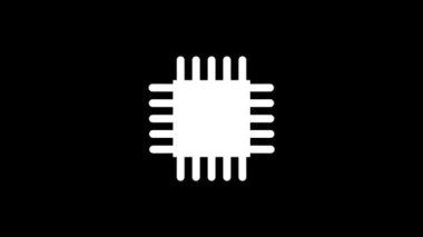 Siyah arkaplandaki işlemcinin beyaz resmi.