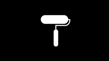 Siyah zemin üzerinde beyaz boya silindiri resmi.