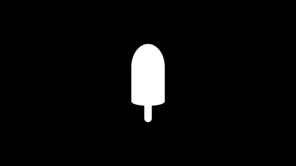 Imagen blanca de helado sobre un palo sobre un fondo negro. — Vídeo de stock