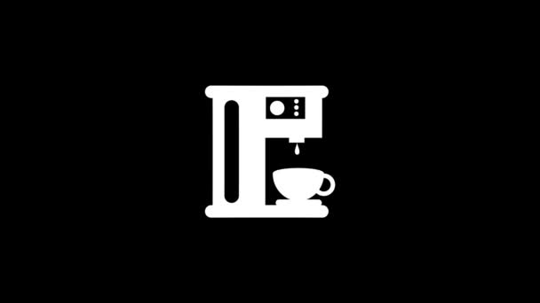 Белая фотография кофеварки на черном фоне. — стоковое видео