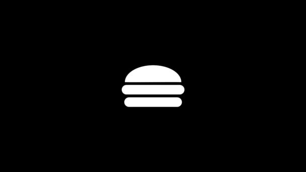 Fehér kép burger egy fekete háttér. — Stock videók