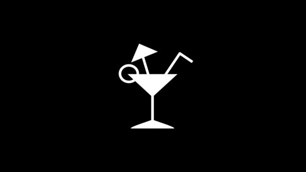Bílý obrázek koktejlu na černém pozadí. — Stock video
