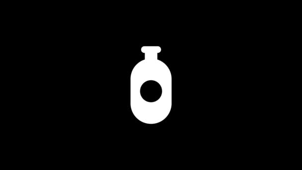 Immagine bianca di bottiglia su sfondo nero. — Video Stock