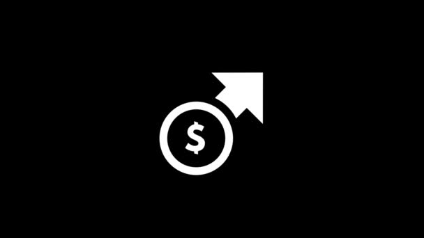 Immagine bianca di dollaro su sfondo nero. — Video Stock