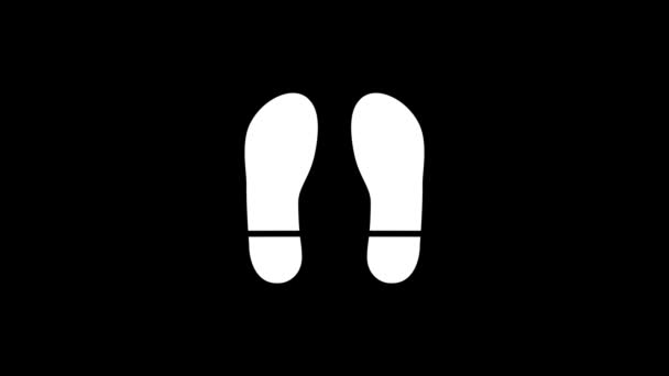 Vit bild av skosula på en svart bakgrund. — Stockvideo
