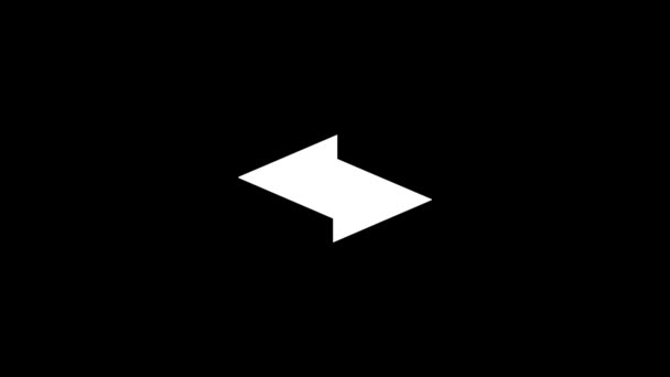 Immagine bianca di frecce su sfondo nero. — Video Stock