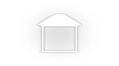 Beyaz arkaplanda gölge izole edilmiş beyaz depolama simgesi.