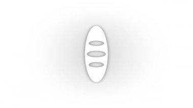 Beyaz arkaplanda izole edilmiş beyaz somun simgesi.