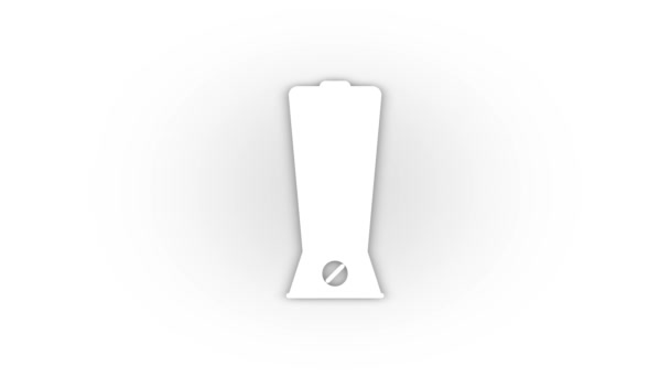 Icona bianca del frullatore della cucina con ombra isolata su sfondo bianco. — Video Stock