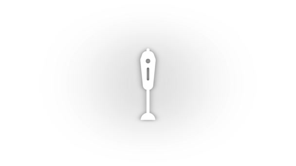 White kitchen mixer icon with shadow isolated on white background. — Stock Video