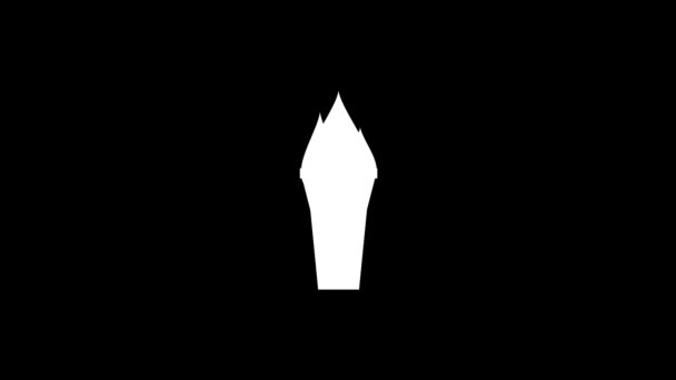 White picture of torch on a black background. — Stock Video