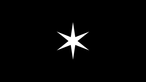Immagine bianca di stella su sfondo nero. — Video Stock