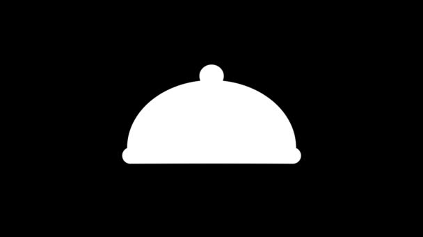 Immagine bianca di vassoio con coperchio su sfondo nero. — Video Stock