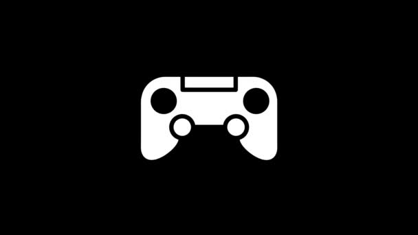 Imagen blanca del joystick del juego sobre un fondo negro. — Vídeo de stock