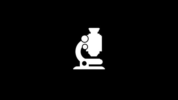 White picture of microscope on a black background. — Stock Video
