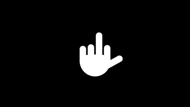 White picture of middle finger on a black background. — Stock Video