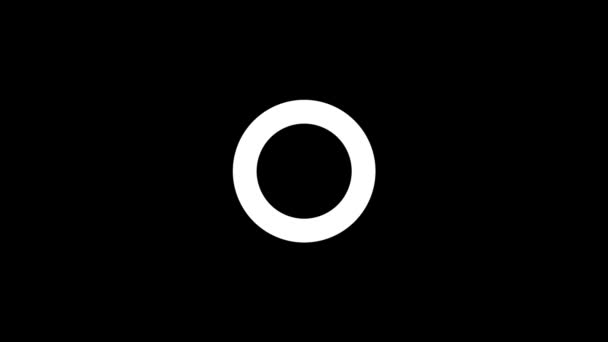 Λευκή εικόνα κύκλου σε μαύρο φόντο. — Αρχείο Βίντεο