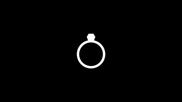 Witte afbeelding van ring op zwarte achtergrond. — Stockvideo