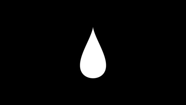White picture of drop on a black background. — Stock Video
