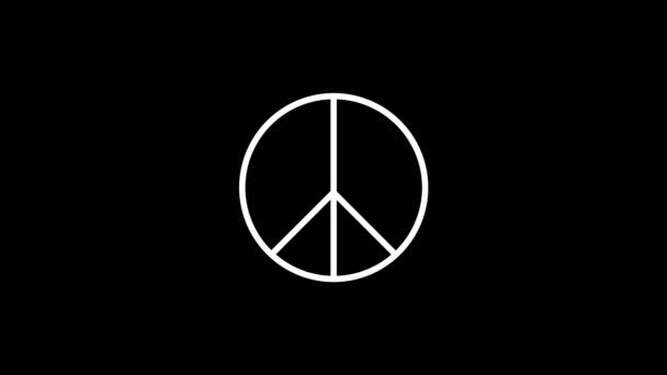 Cuadro blanco de la paz sobre un fondo negro. — Vídeos de Stock