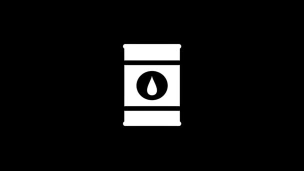 White picture of barrel on a black background. — Stock Video