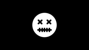 Siyah bir arkaplanda beyaz bir ölü yüz resmi.