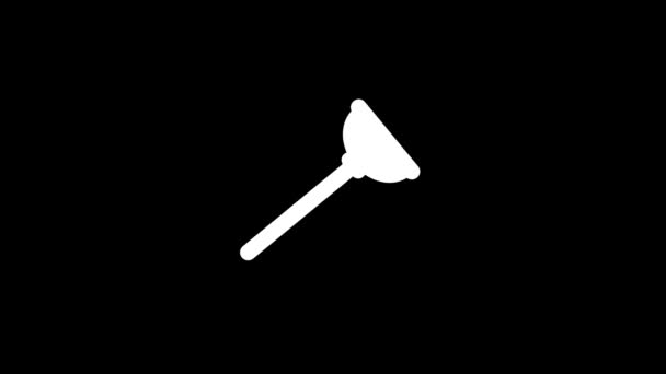 White picture of plunger on a black background. — Stock Video